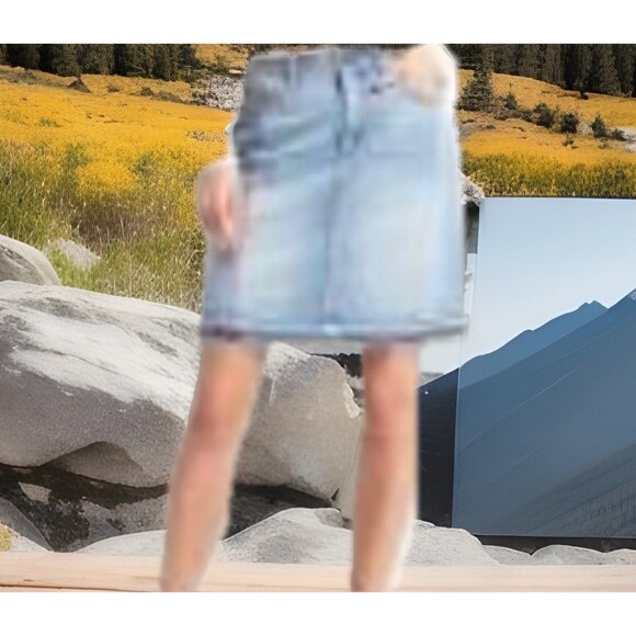 NWT Chic Gap 1969 Denim Sz30 Let Down Blue Raw Hem Distressed Stitched Sweet - Picture 1 of 6